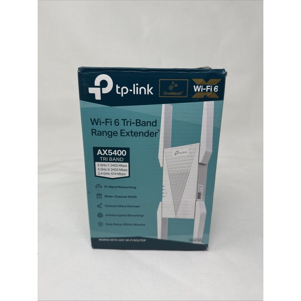 TP-Link RE815X AX5400 Tri-Band WiFi 6 Range Extender - 5.4Gbps Signal Booster